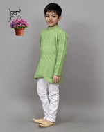 Thumbnail for Bluesaanchi Light Green Embroidered Kurta Set – Fresh & Charming for Your Little One
