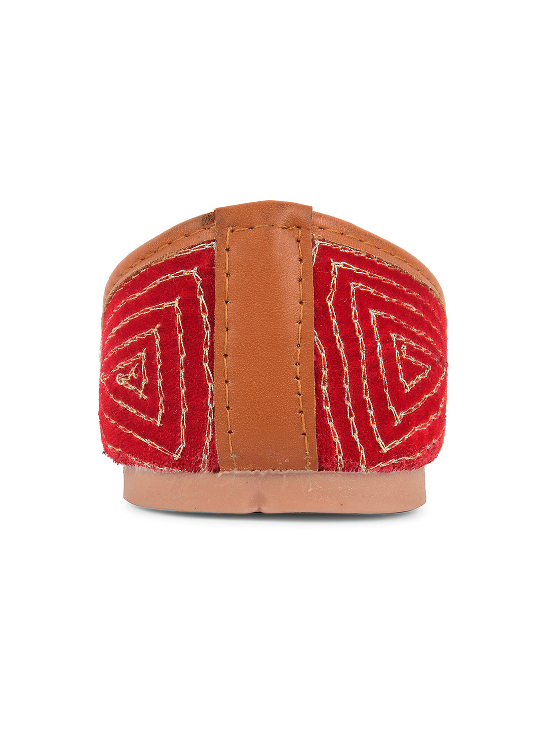Desi Colour Women Indian Ethnic Footwear-Red Velvet Stone - Distacart
