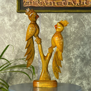 Sowpeace Hand Carved Wooden Parrot Set