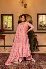 Thumbnail for Pomcha Jaipur Gaurangi Rutvi Muslin Printed Anarkali Set