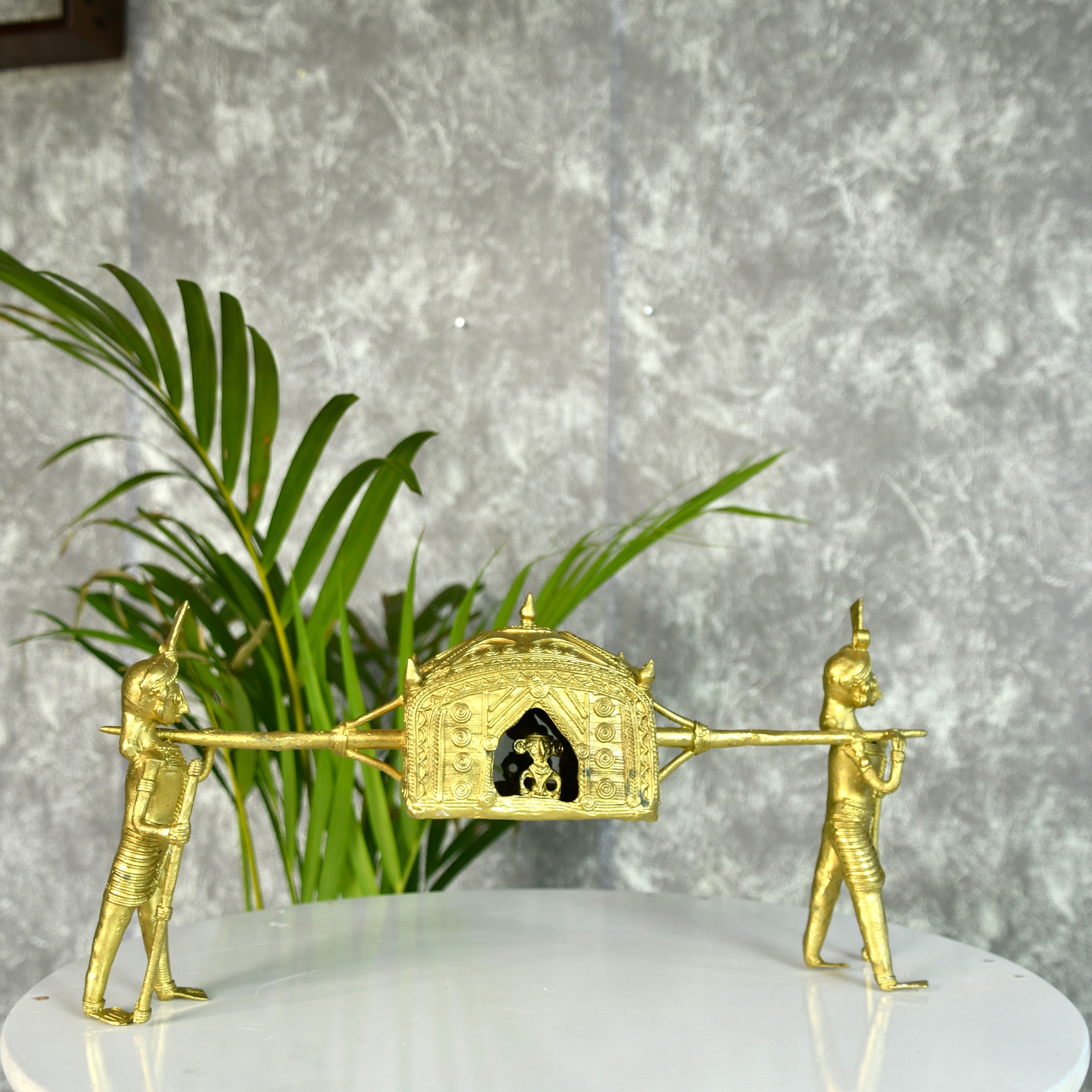 Sowpeace Brass Dhokra Art Wedding Palki: Elite Décor