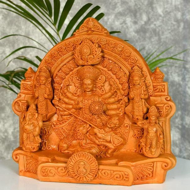 Sowpeace Premium Large Terracotta Durga Tabletop Decor