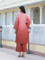 Thumbnail for Varanga Women Ombre Coral A-Line Kurta Set - Distacart
