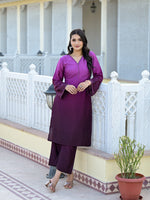 Thumbnail for Varanga Women Ombre Magenta A-Line Kurta Set - Distacart