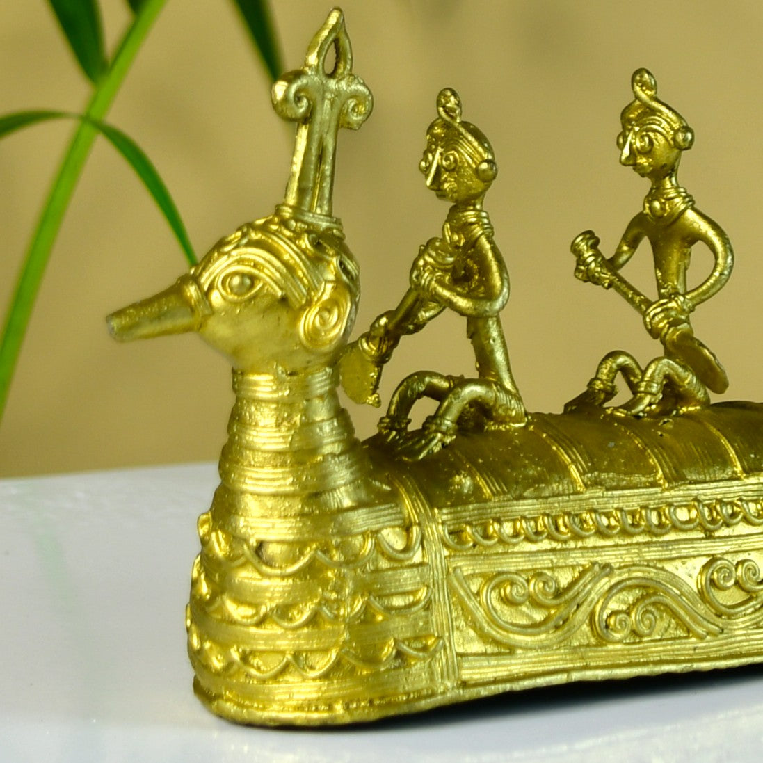 Sowpeace Premium Brass Dhokra Art Ancient Boat