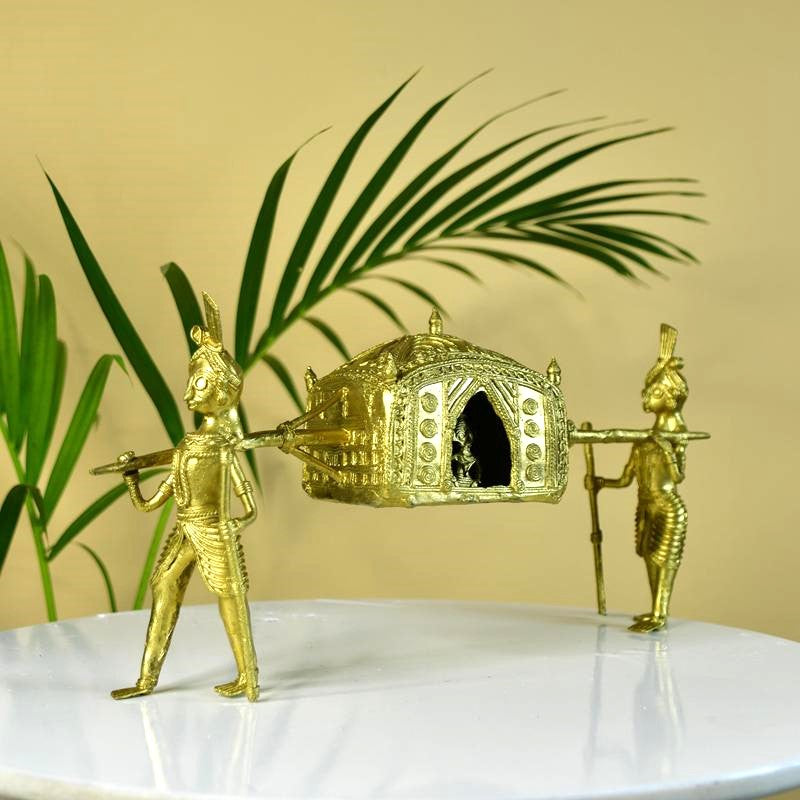 Sowpeace Brass Dhokra Art Wedding Palki: Elite Décor
