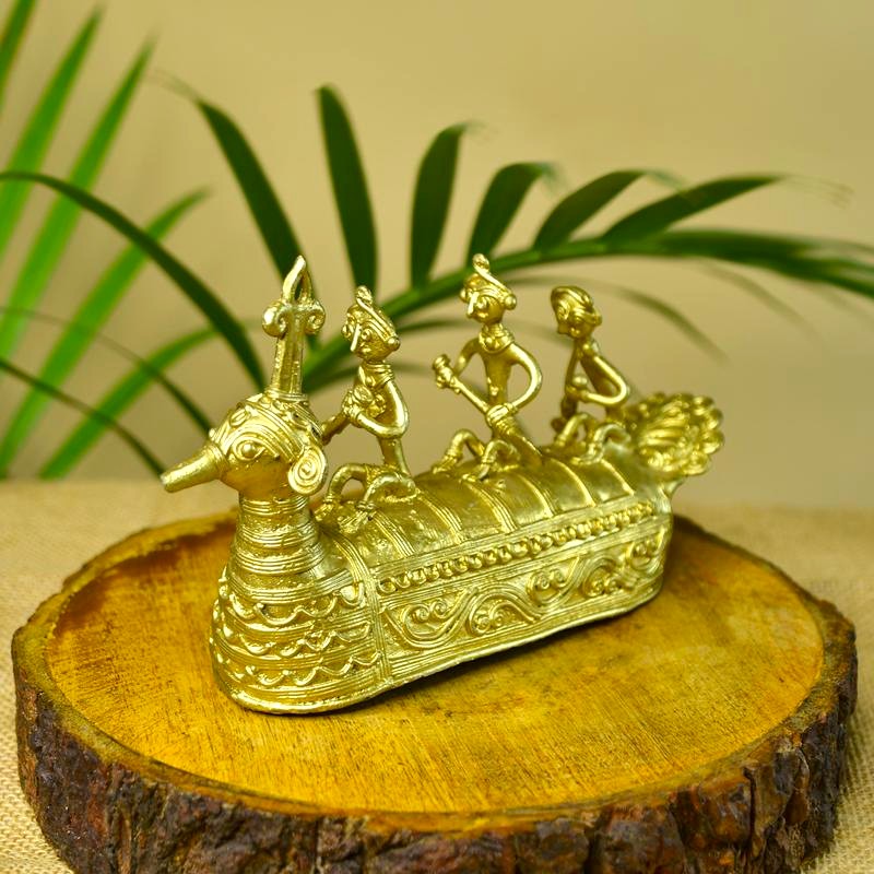 Sowpeace Premium Brass Dhokra Art Ancient Boat
