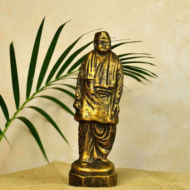 Sowpeace Premium Terracotta Subhash Chandra Bose Abstract Tabletop Statue