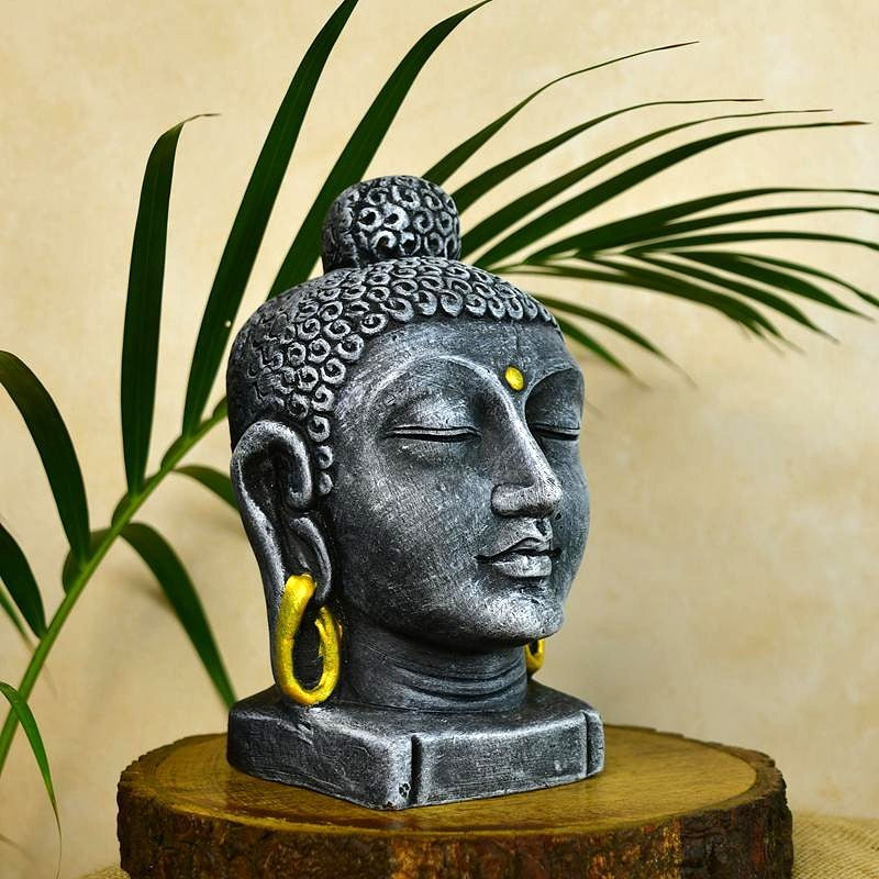 Sowpeace Premium Large Terracotta Meditating Buddha Head Tabletop