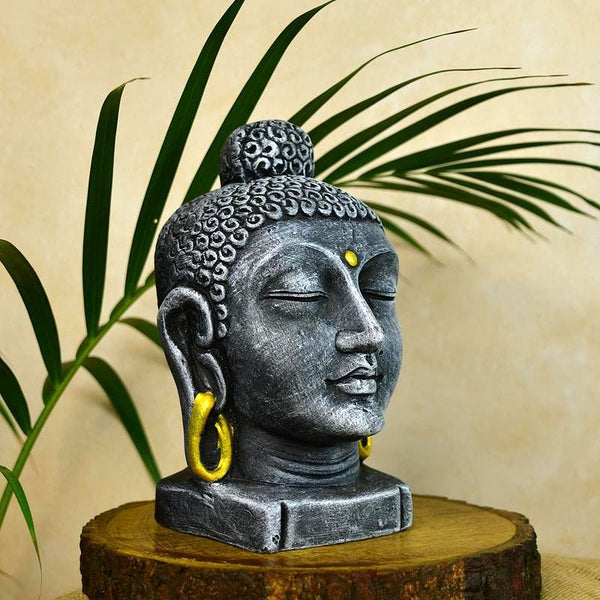 Sowpeace Premium Large Terracotta Meditating Buddha Head Tabletop