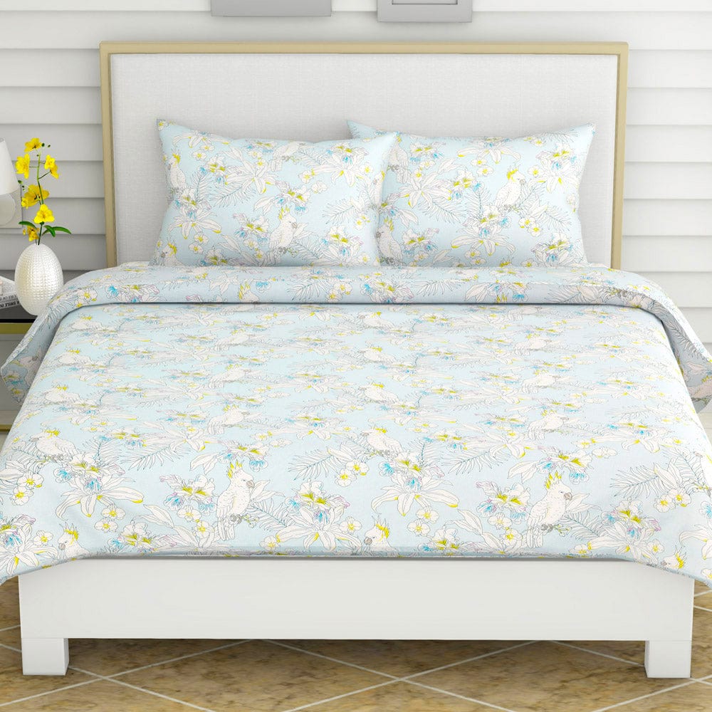 Haus & Kinder Tropical Bird, 100% Cotton Double Bedsheet, 144 TC - Dista
