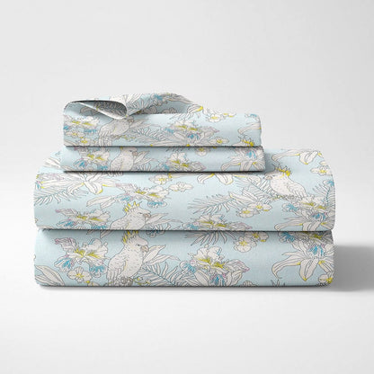 Haus & Kinder Tropical Bird, 100% Cotton Double Bedsheet, 144 TC - Dista