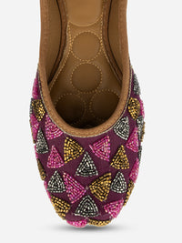 Thumbnail for Desi Colour Women Indian Ethnic Footwear-Purple Bricks