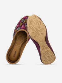 Thumbnail for Desi Colour Women Indian Ethnic Footwear-Purple Bricks