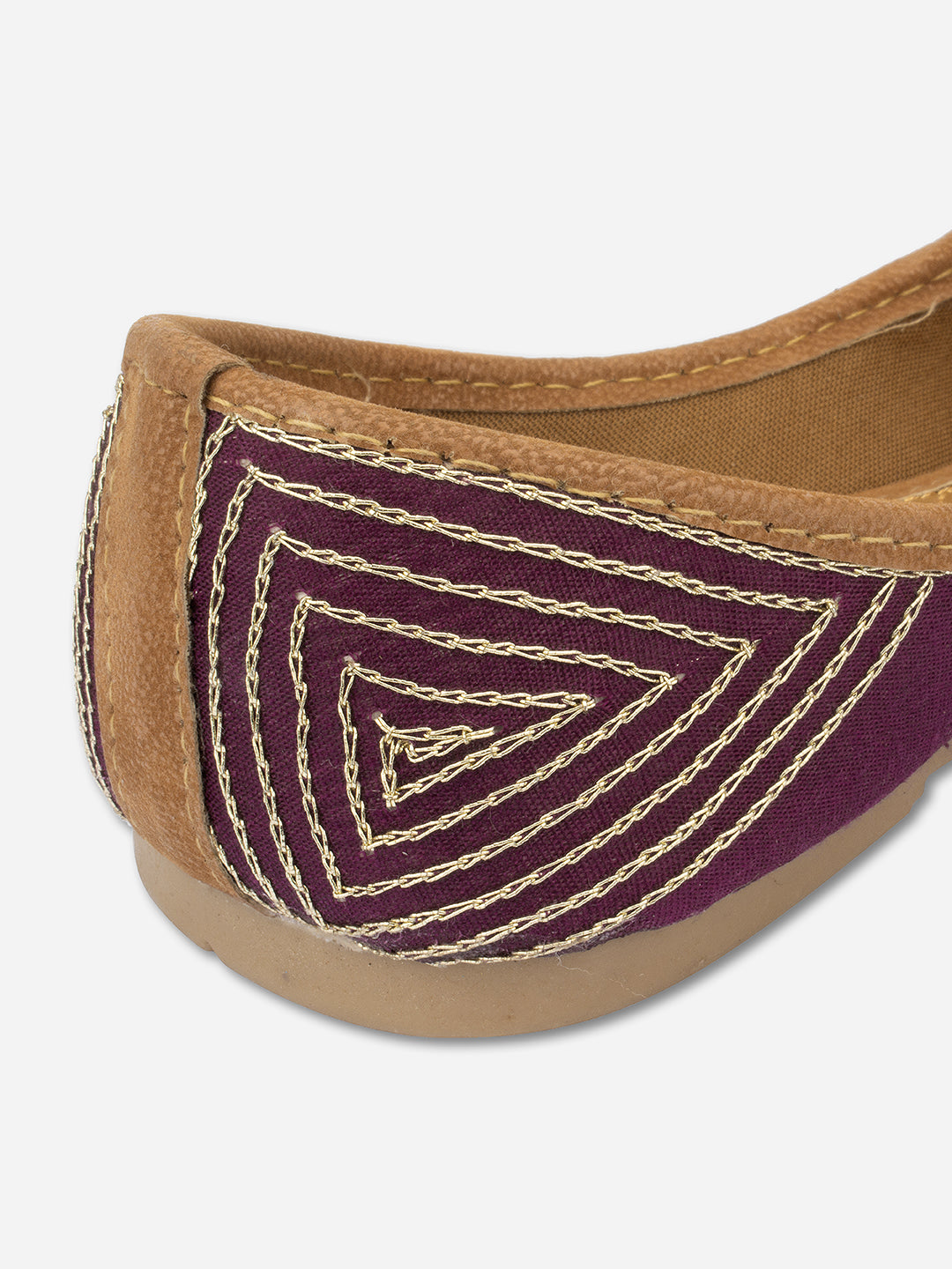 Desi Colour Women Indian Ethnic Footwear-Purple Bricks
