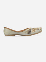 Thumbnail for Desi Colour Women Indian Ethnic Footwear-Grey Emb