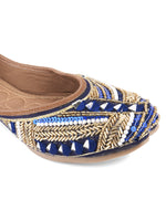 Thumbnail for Desi Colour Women Indian Ethnic Footwear-Navy Blue Emb - Distacart