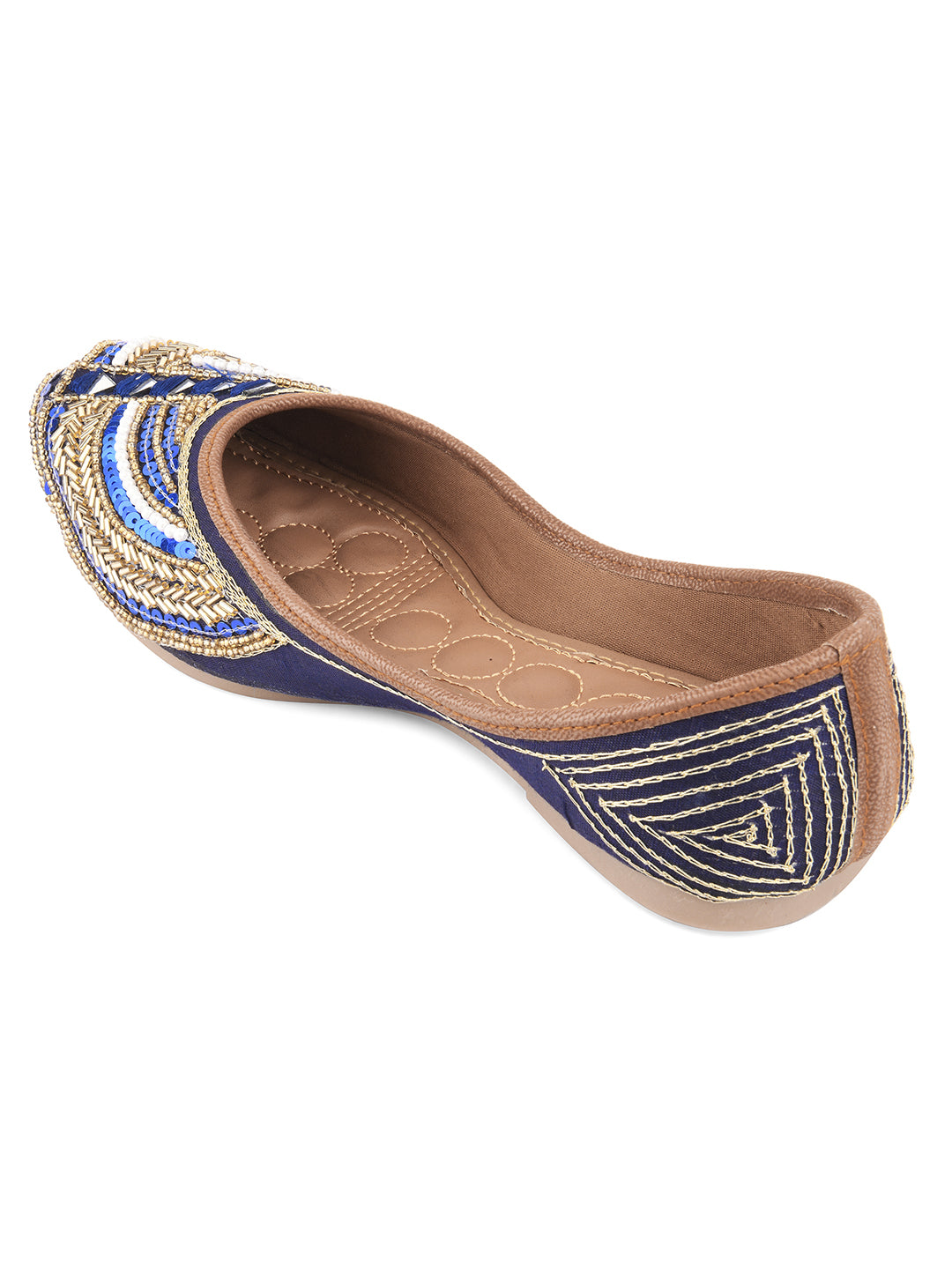 Desi Colour Women Indian Ethnic Footwear-Navy Blue Emb - Distacart