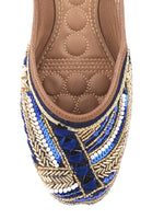 Thumbnail for Desi Colour Women Indian Ethnic Footwear-Navy Blue Emb - Distacart