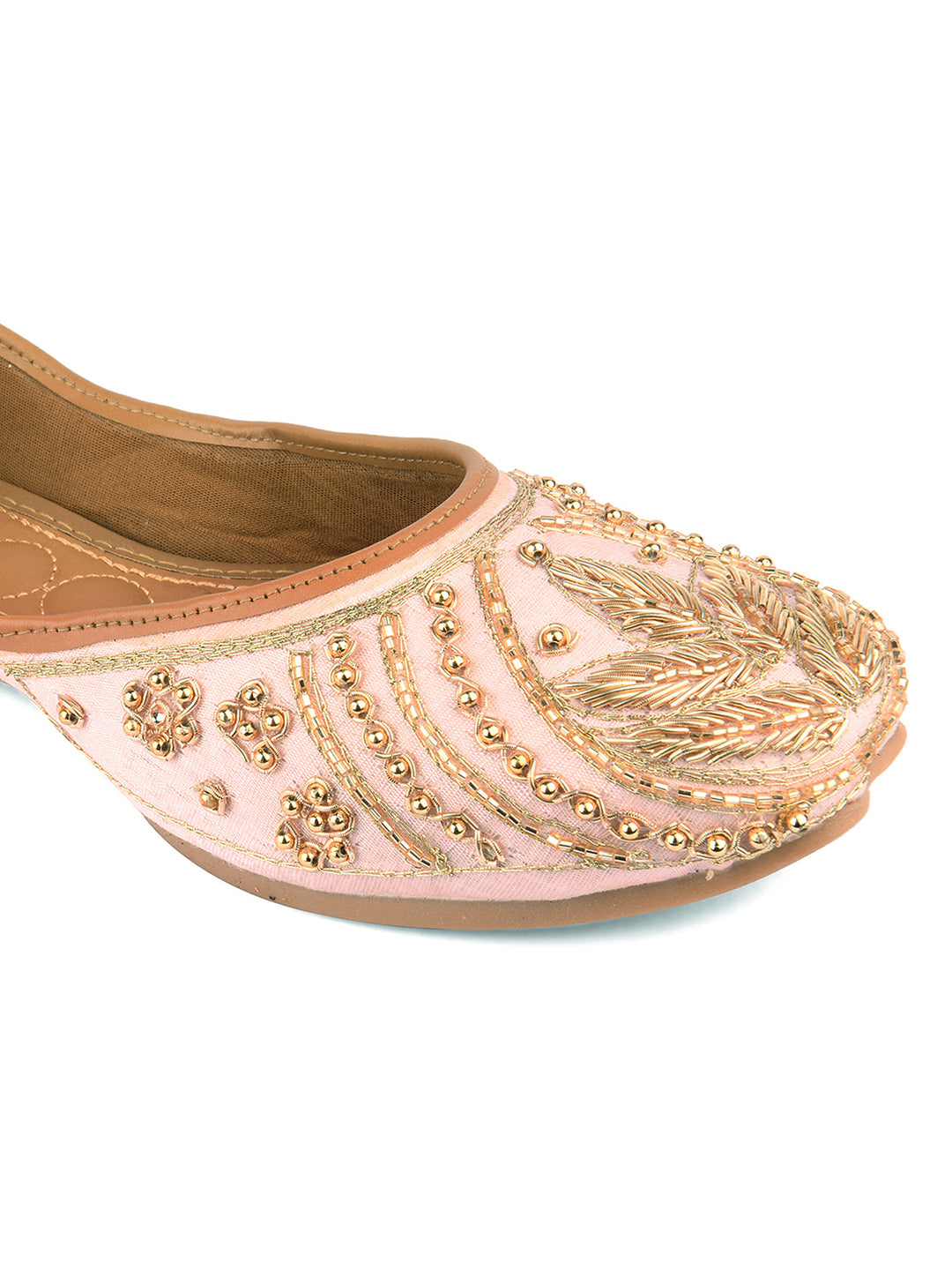 Desi Colour Women Indian Ethnic Footwear-Peach Dabka - Distacart