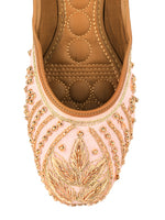 Thumbnail for Desi Colour Women Indian Ethnic Footwear-Peach Dabka - Distacart