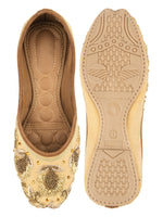 Thumbnail for Desi Colour Women Indian Ethnic Footwear-Gold Stone Dabka - Distacart