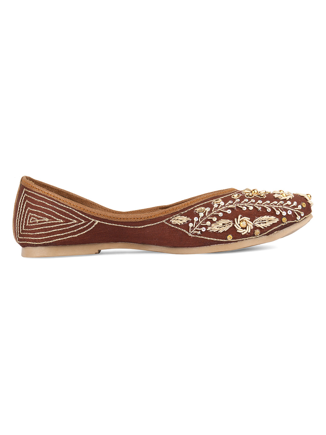Desi Colour Women Indian Ethnic Footwear-Brown Dabka - Distacart