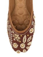 Thumbnail for Desi Colour Women Indian Ethnic Footwear-Brown Dabka - Distacart