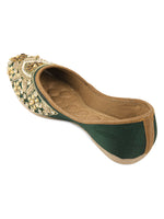 Thumbnail for Desi Colour Women Indian Ethnic Footwear-Green Stone - Distacart