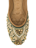 Thumbnail for Desi Colour Women Indian Ethnic Footwear-Green Stone - Distacart