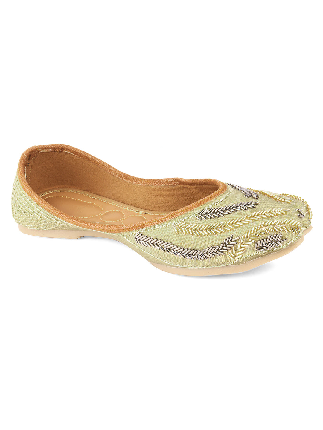 Desi Colour Women Indian Ethnic Footwear-Gold Lines - Distacart