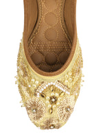Thumbnail for Desi Colour Women Indian Ethnic Footwear-Golden Heavy Work - Distacart