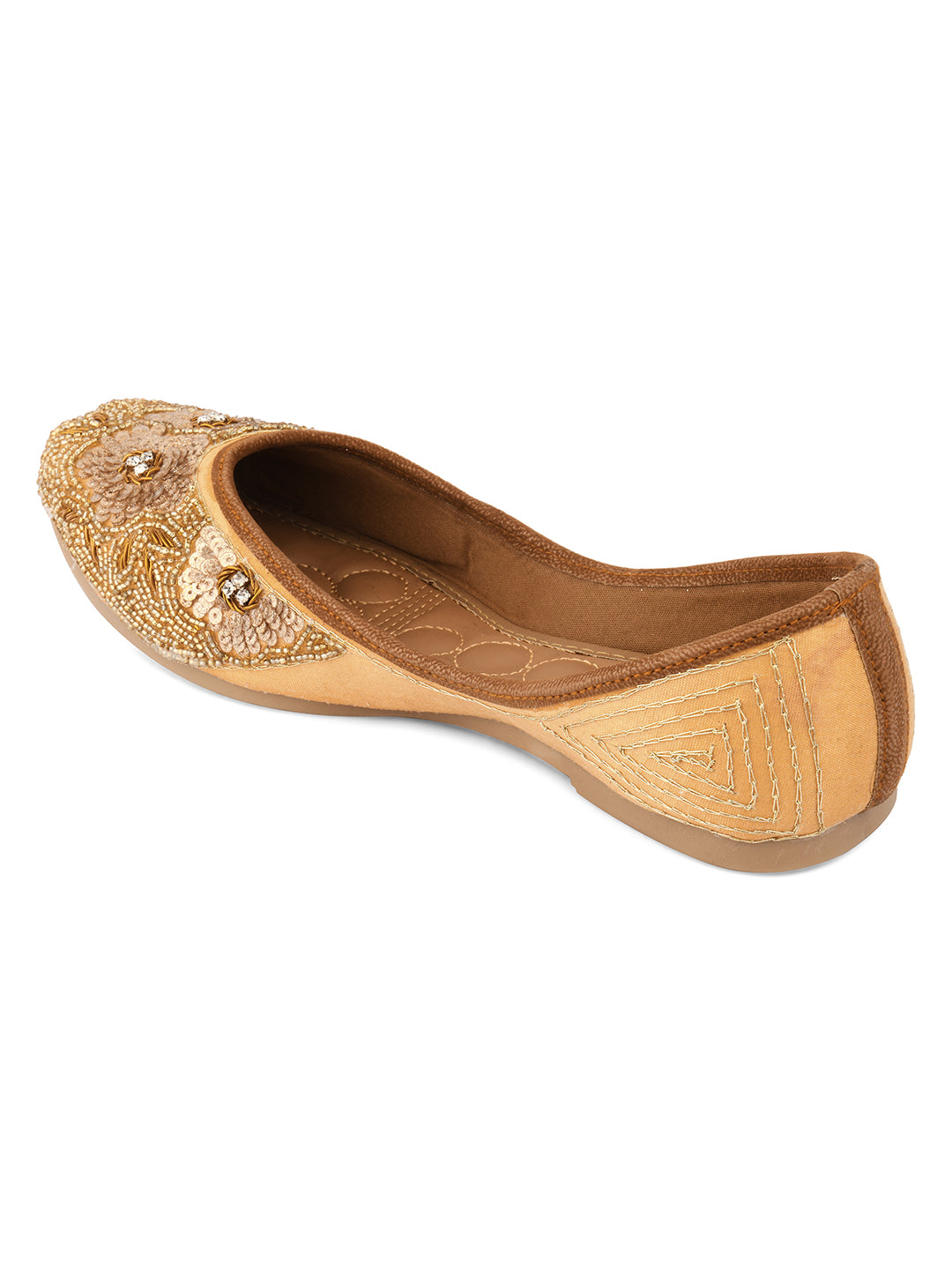 Desi Colour Women Indian Ethnic Footwear-Party Collection - Gold Pearl - Distacart