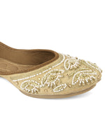 Thumbnail for Desi Colour Women Indian Ethnic Footwear-Party Collection - Gold White Pearl - Distacart