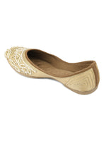 Thumbnail for Desi Colour Women Indian Ethnic Footwear-Party Collection - Gold White Pearl - Distacart