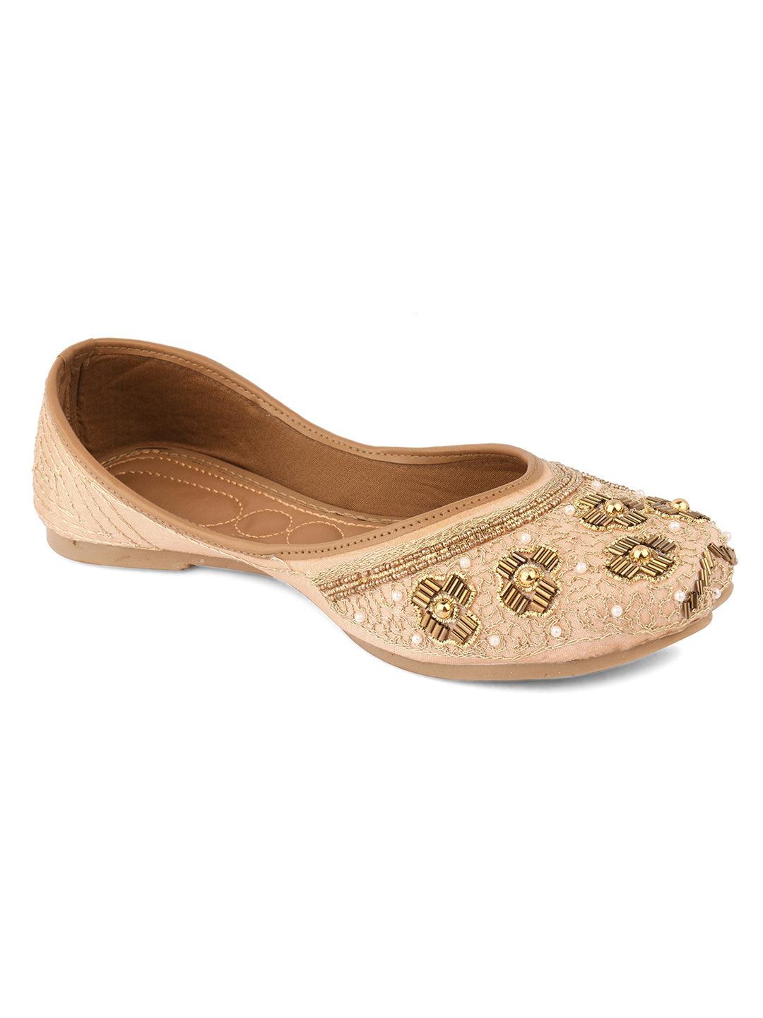 Desi Colour Women Indian Ethnic Footwear-Party Collection - Peach - Distacart