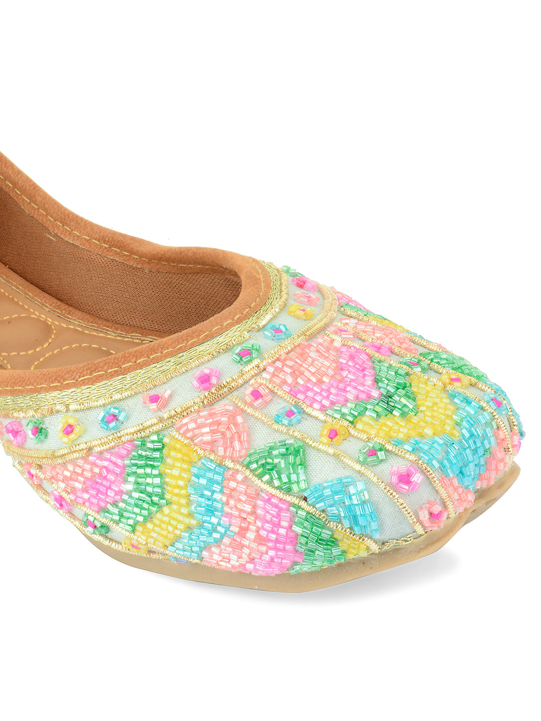 Desi Colour Women Indian Ethnic Footwear-Grey Multicolour - Distacart