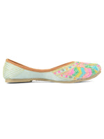 Thumbnail for Desi Colour Women Indian Ethnic Footwear-Grey Multicolour - Distacart