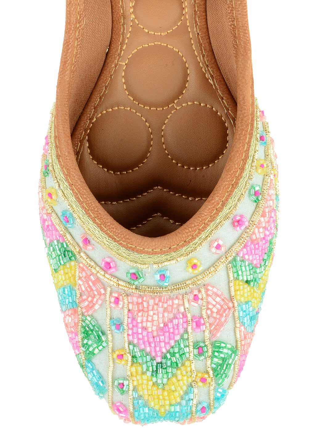 Desi Colour Women Indian Ethnic Footwear-Grey Multicolour - Distacart