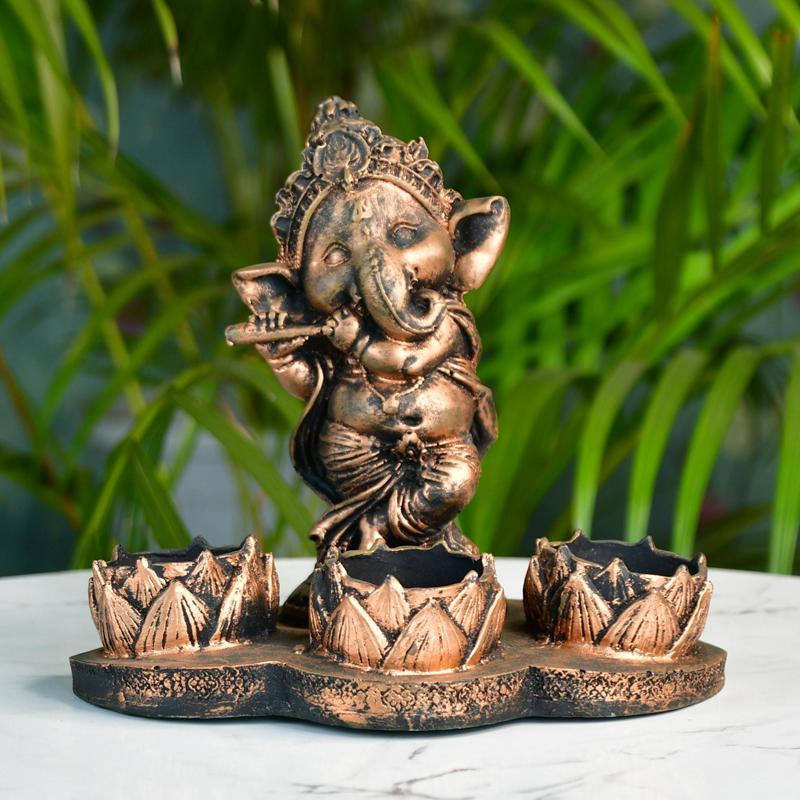 Ganesh Resin Candle Holder by Sowpeace / Artisan Home Decor & Showpiece