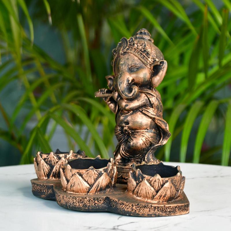 Ganesh Resin Candle Holder by Sowpeace / Artisan Home Decor & Showpiece