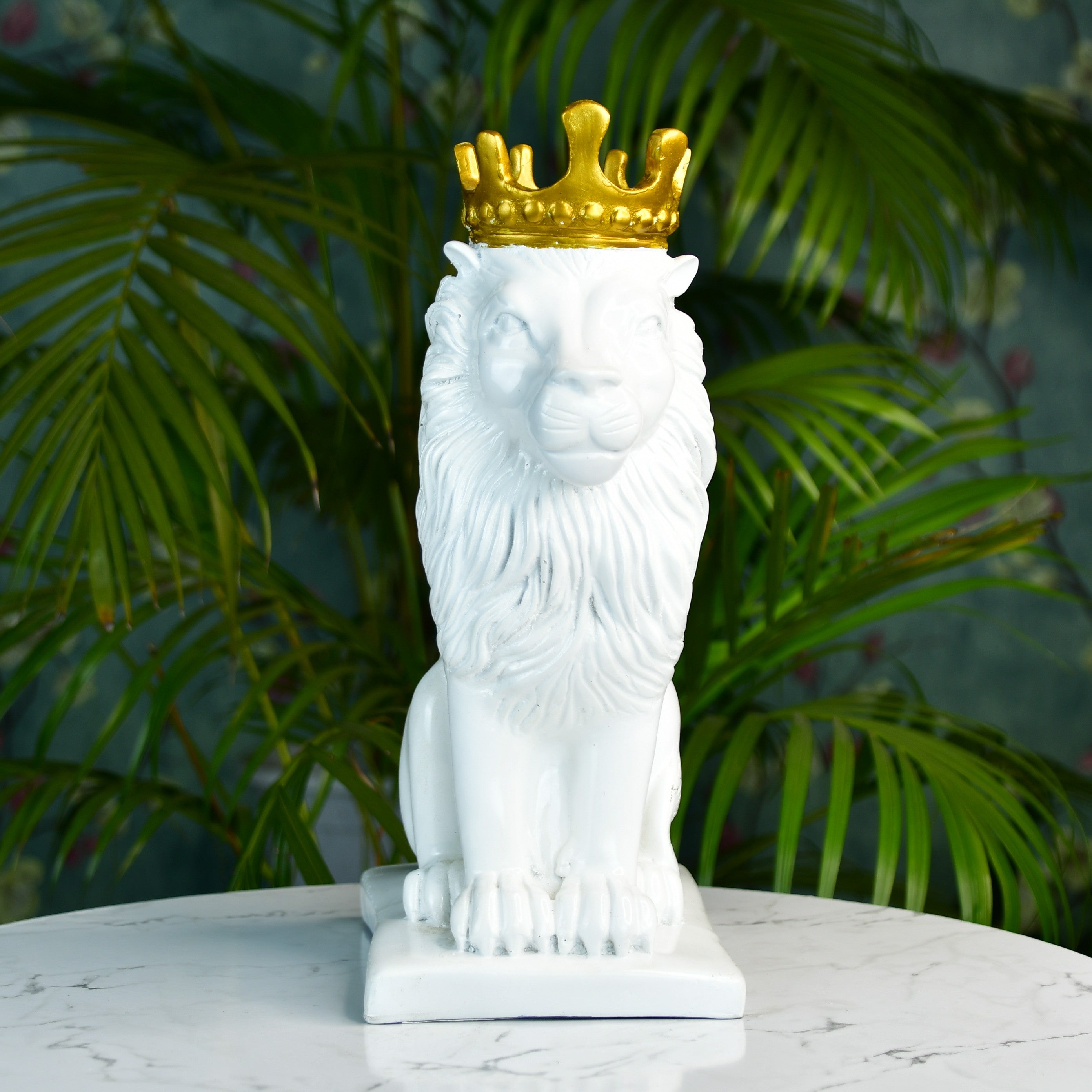 Sowpeace White Lion Showpiece - Distacart