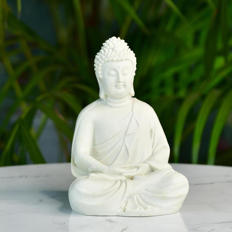 Sowpeace White Resin Buddha