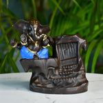Thumbnail for Artisan Blue Ganesh Smoke Fountain Tabletop Decor by Sowpeace / Unique Home Showpiece