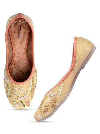 Desi Colour Women Indian Ethnic Footwear-Gold Emb - Distacart