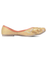 Thumbnail for Desi Colour Women Indian Ethnic Footwear-Gold Emb - Distacart