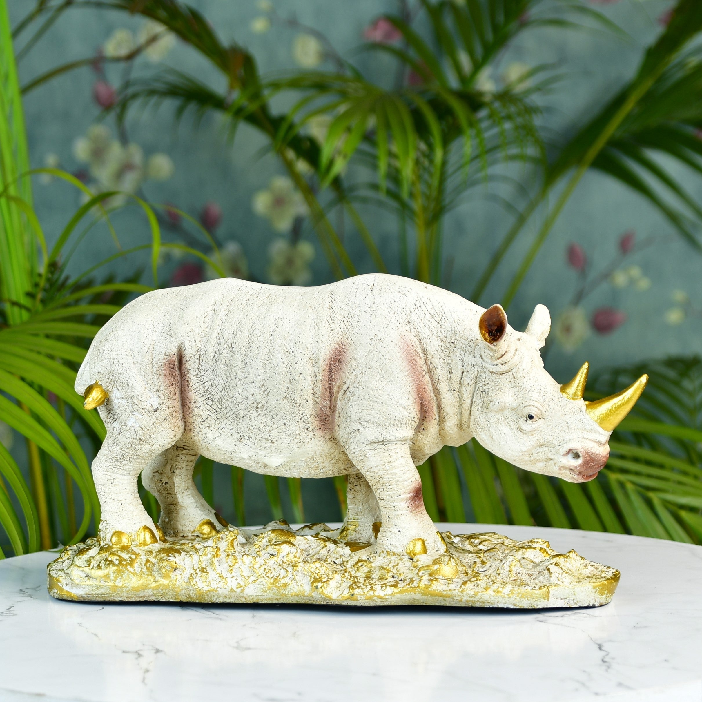 Sowpeace Resin White Rhino Decor - Distacart