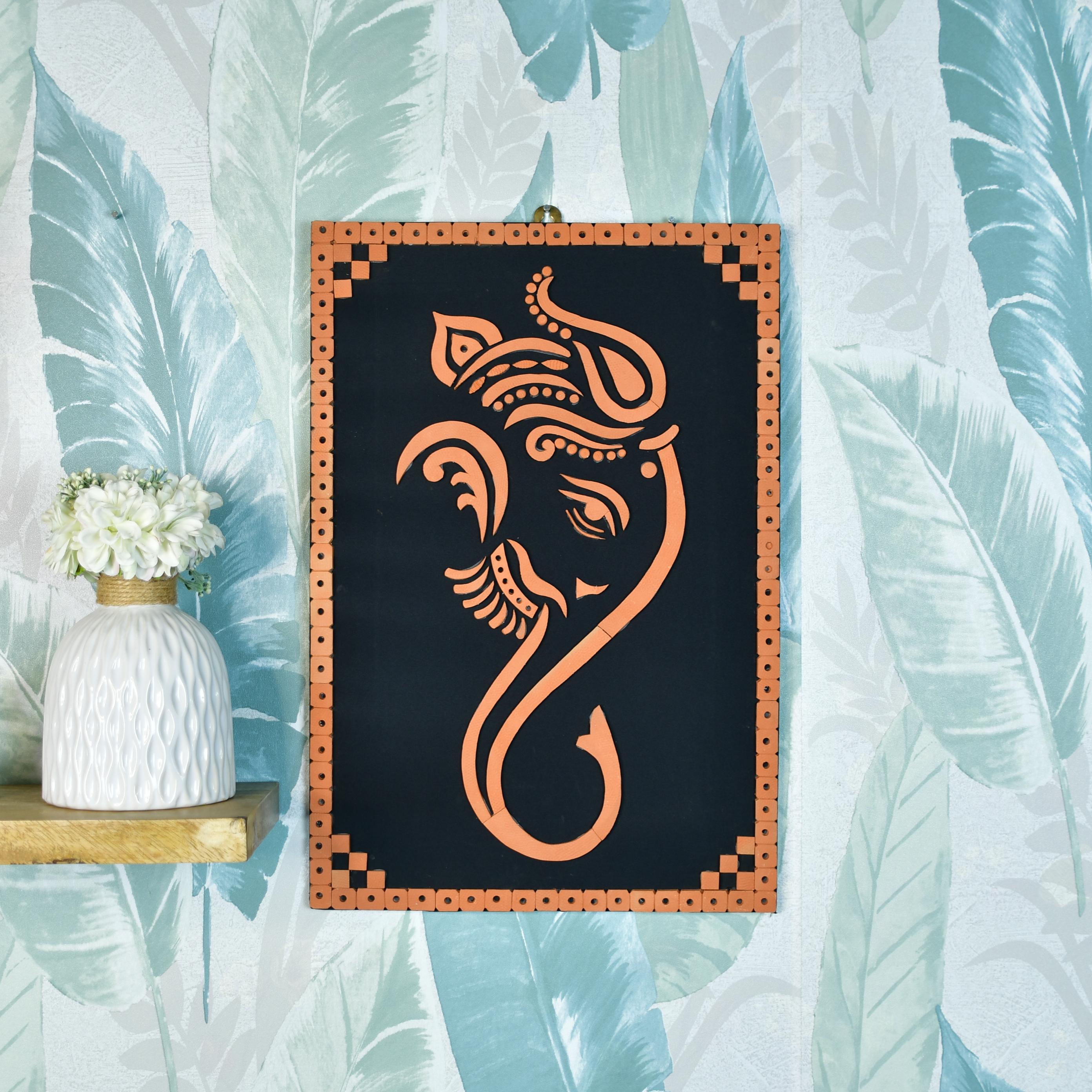 Sowpeace Abstract terracotta ganesh wall decor