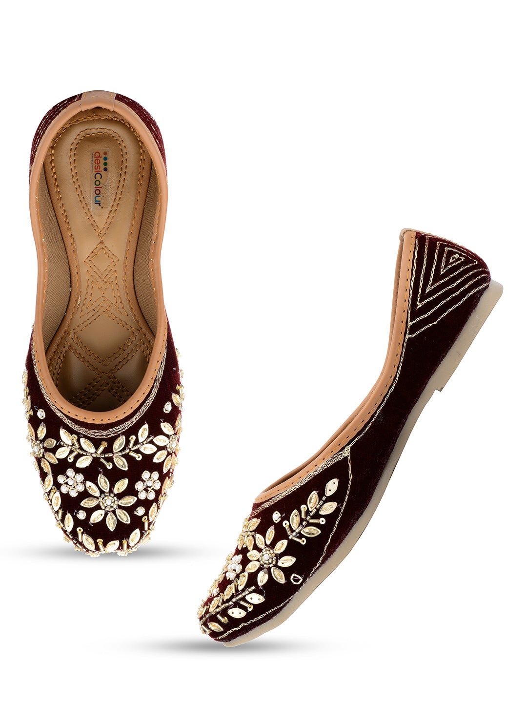 Desi Colour Women Indian Ethnic Footwear-Velvet Wedding-6 - Distacart