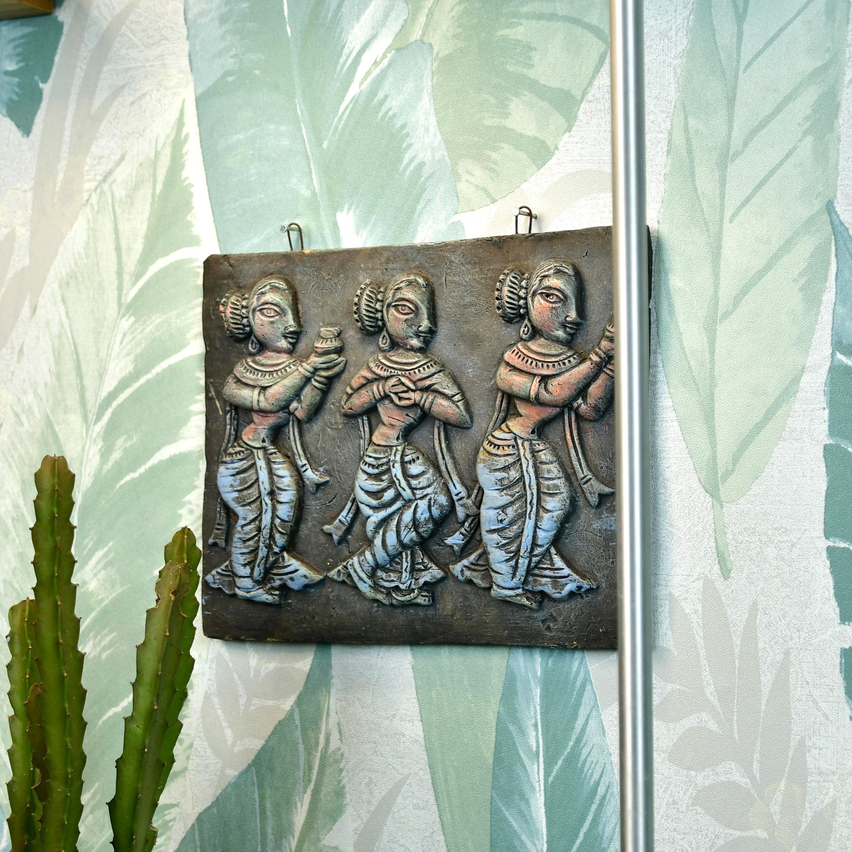 Sowpeace Premium Terracotta Abstract Three Women Wall Art